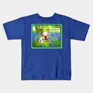 bulldog and bluebells Kids T-Shirt